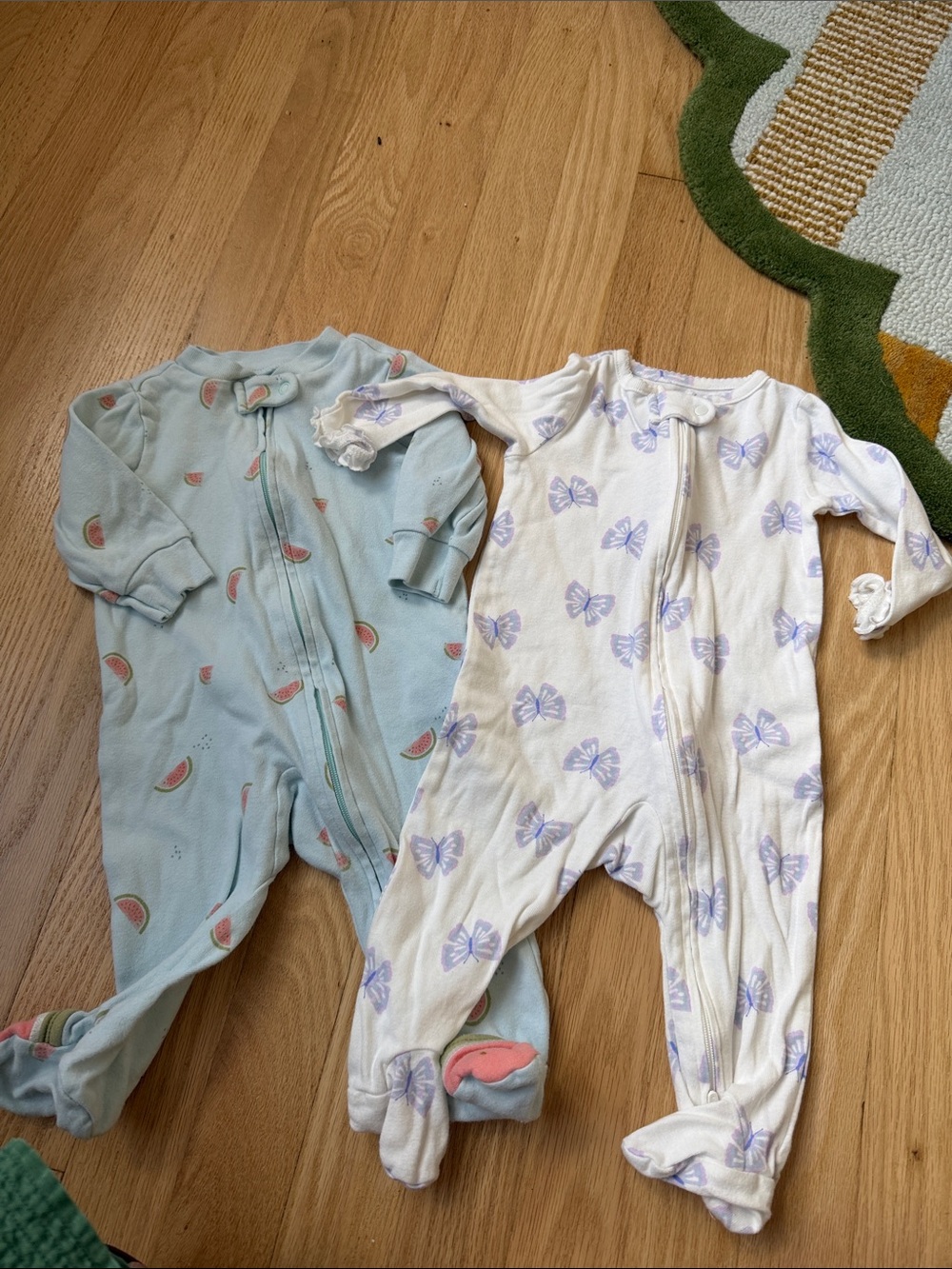 Carters cotton sleeper bundle watermelon and butterflies size 6m